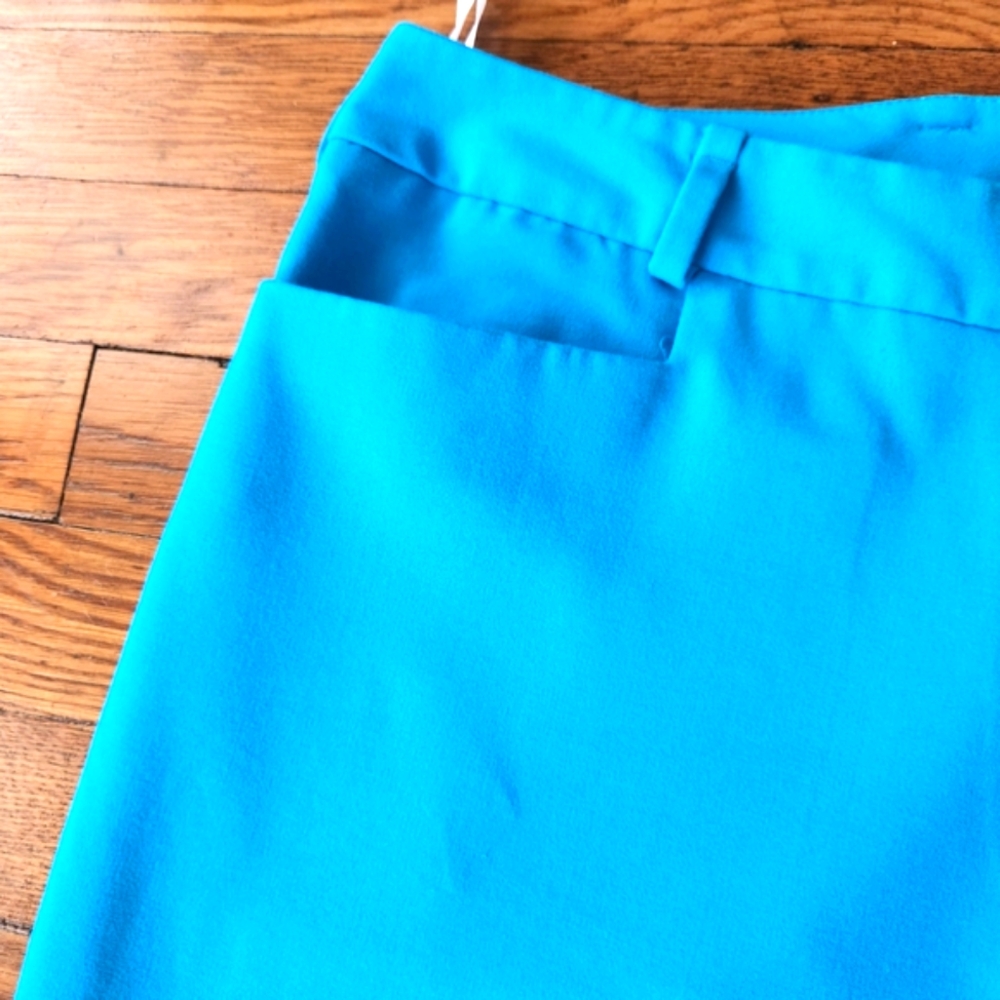 Calvin Klein Women's Vibrant Solid Blue Business Casual Wide Leg Dress Pants - Picture 3 of 7